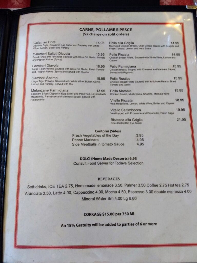 Caffe Giostra Menu 4